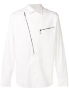 Givenchy Asymmetrical Zipped Plastron Shirt - White