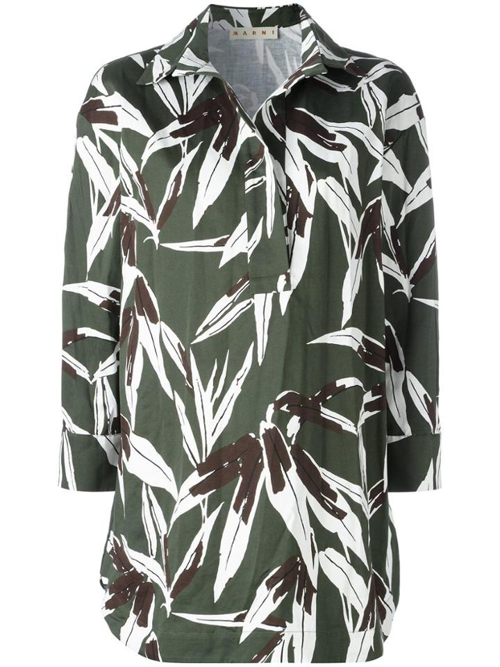 Marni Bamboo Print Tunic Top - Green