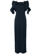 Badgley Mischka Ruffle-detail Maxi Dress - Black