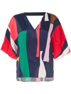 Ginger & Smart Geometric Print Shift Blouse - Multicolour