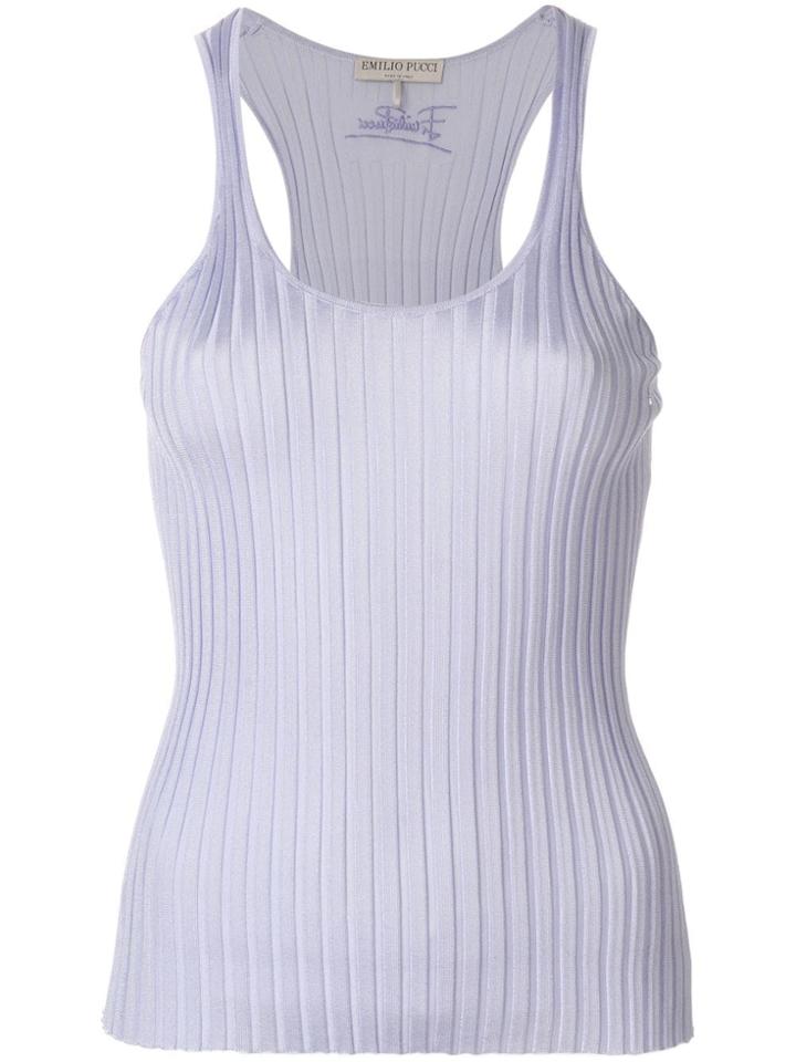 Emilio Pucci Ribbed-knit Tank Top - Pink