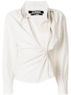 Jacquemus Fitted Twisted Shirt - Nude & Neutrals