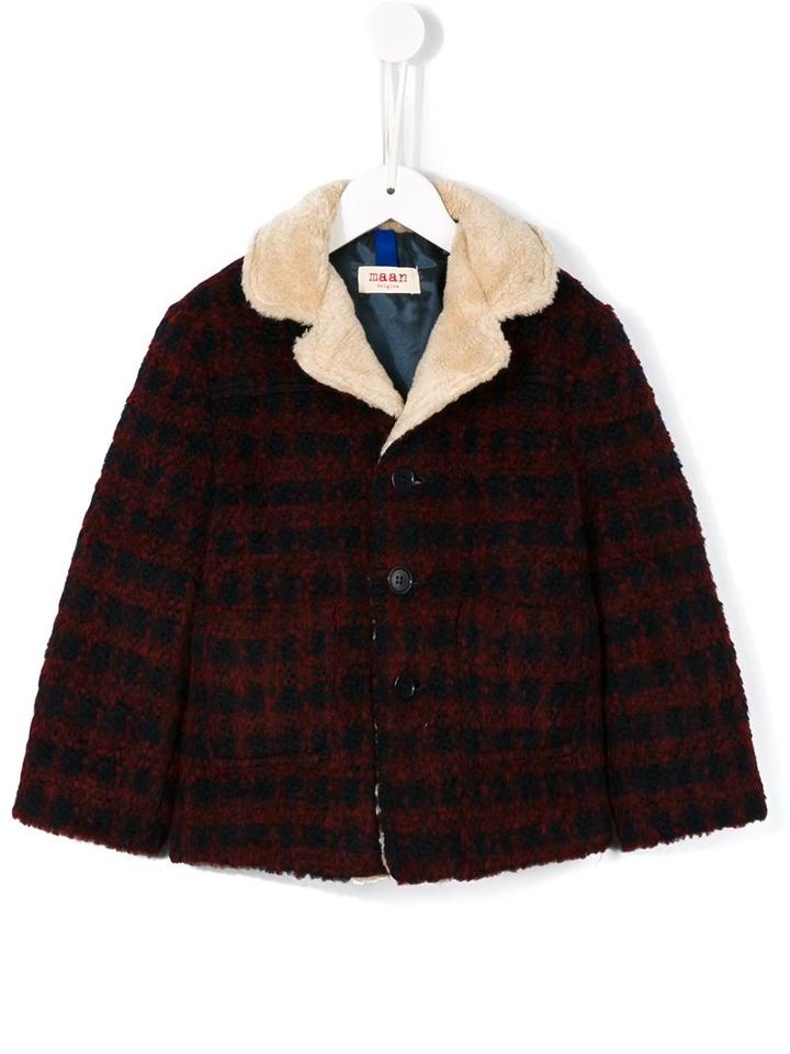 Maan 'moto' Patterned Coat, Boy's, Size: 10 Yrs, Red
