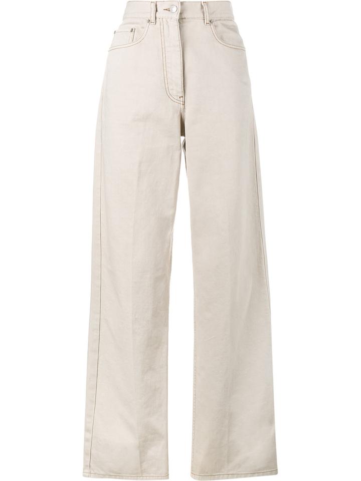 Dries Van Noten Picabis Cotton Wide-leg Trousers, Women's, Size: 28, Nude/neutrals, Cotton