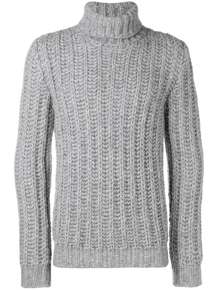 Tod's Roll Neck Knit Jumper - Grey