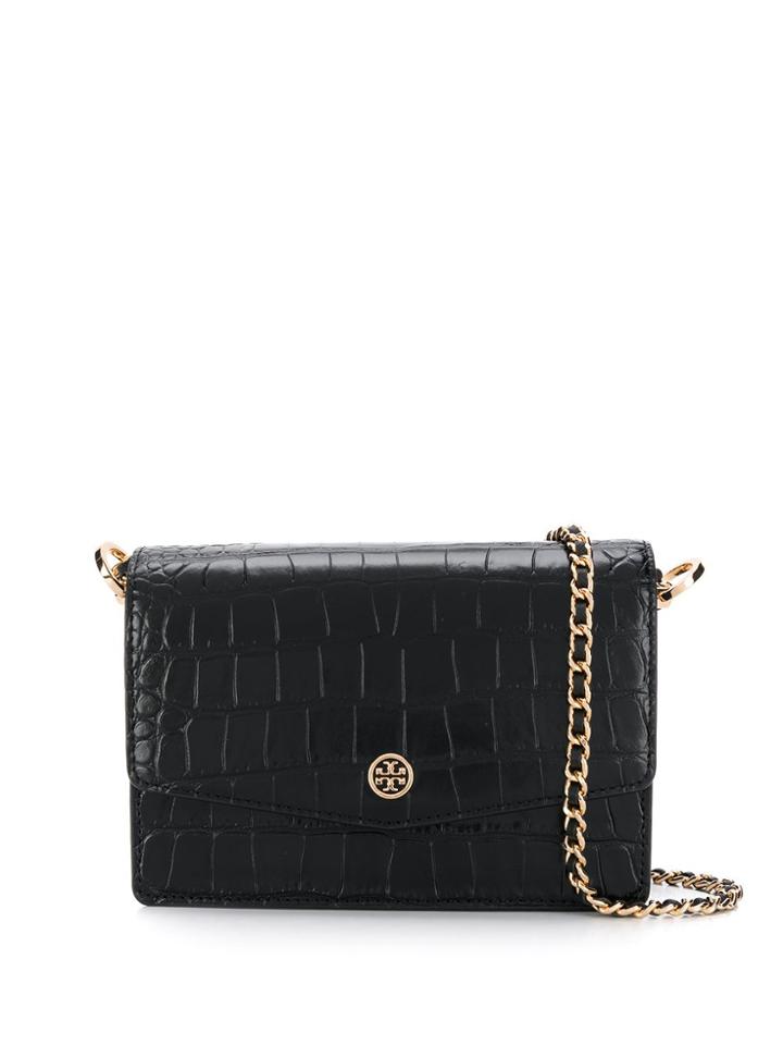 Tory Burch Robinson Embossed Mini Shoulder Bag - Black