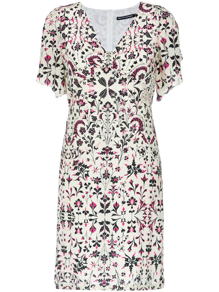 Reinaldo Lourenço Floral Print Shift Dress - White