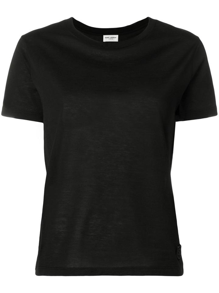 Saint Laurent Logo Crest Patch T-shirt - Black