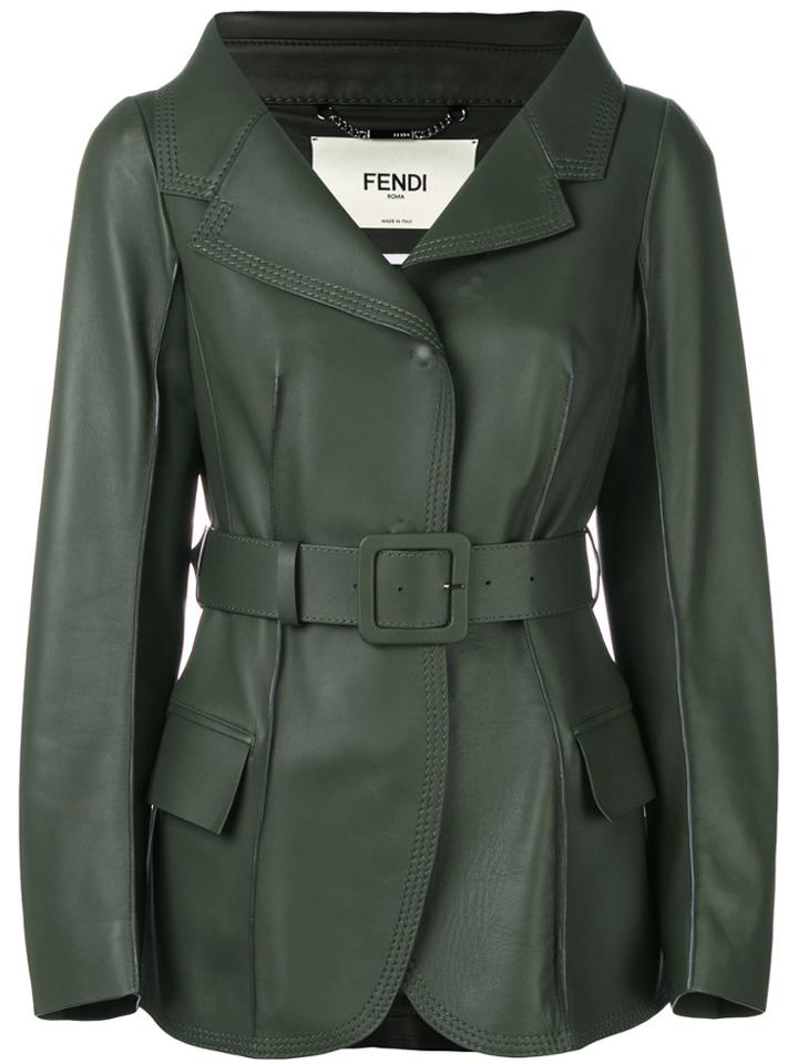 Fendi Belted Jacket - Green