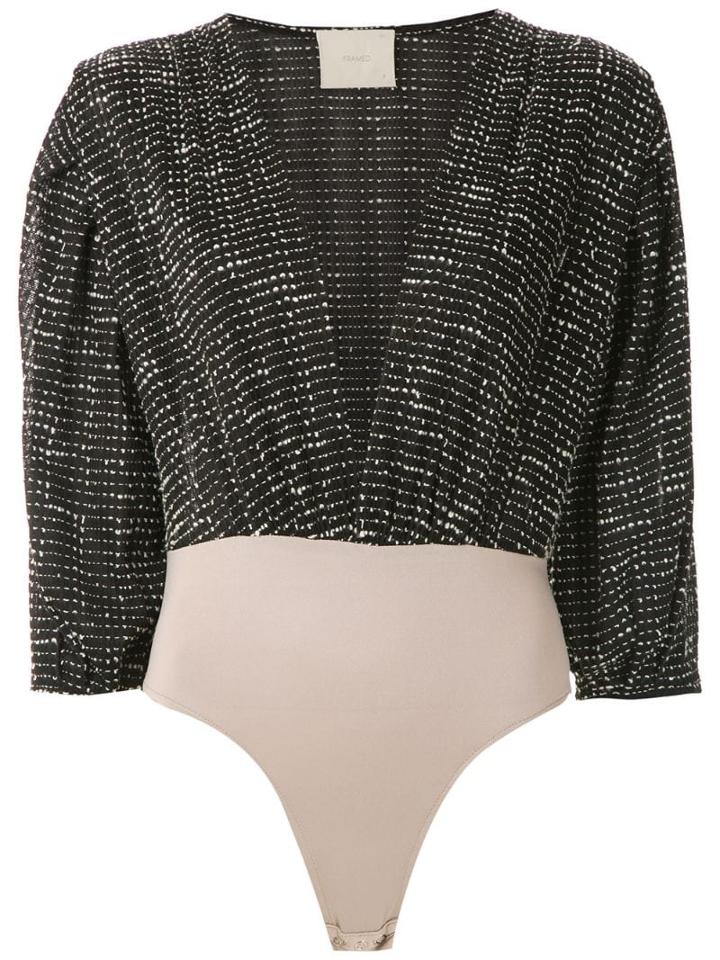 Framed Bouclé Bodysuit - Black