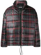 Represent Tartan Padded Jacket - Black