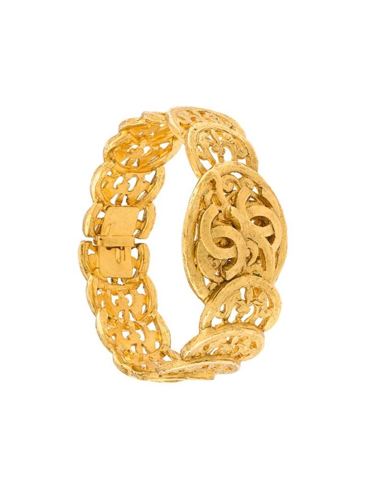 Chanel Vintage Baroque Cuff, Women's, Metallic