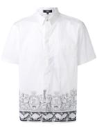 Versus Printed Hem Shirt, Men's, Size: 50, White, Cotton/spandex/elastane