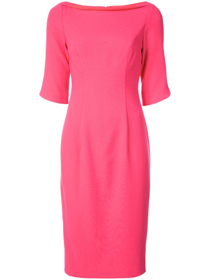 Black Halo Slash Neck Midi Dress - Pink & Purple