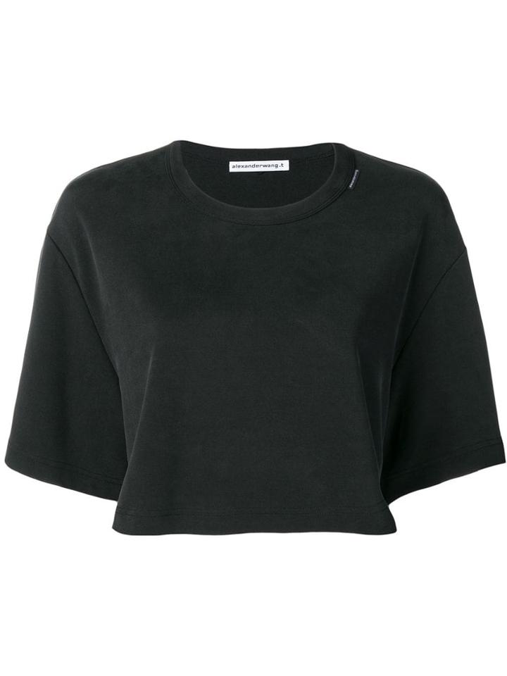 Alexander Wang Cropped Logo T-shirt - Black