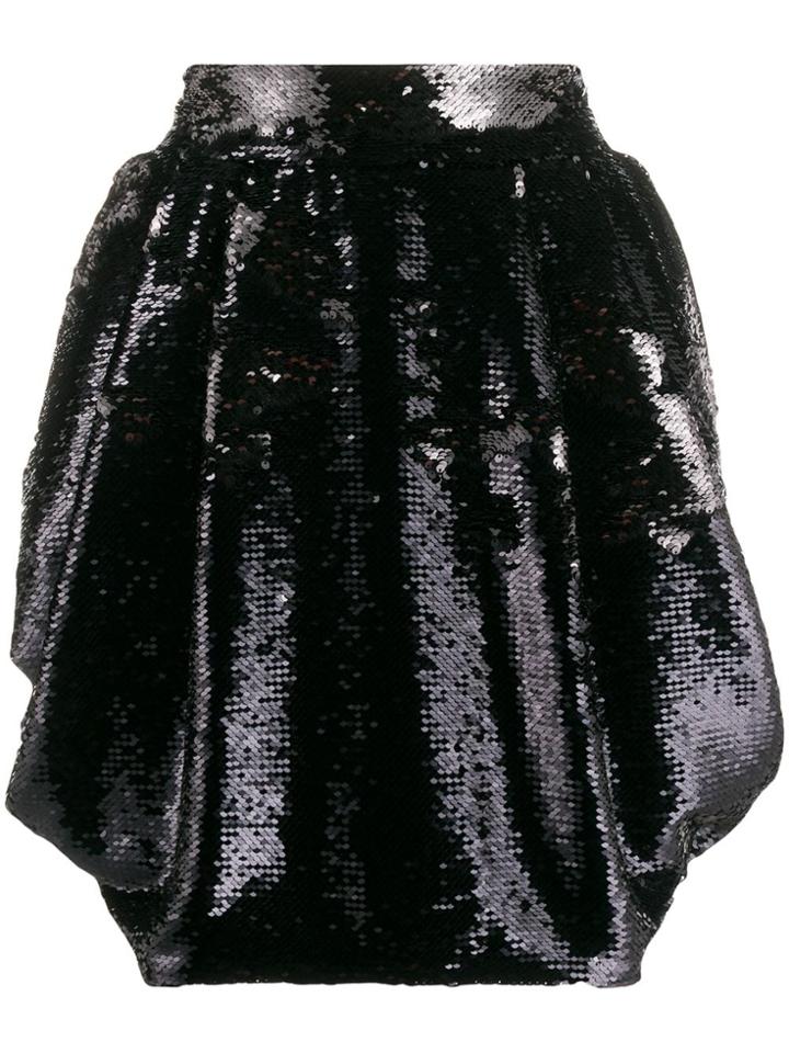 Alexandre Vauthier Draped Sequin Skirt - Black