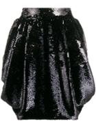 Alexandre Vauthier Draped Sequin Skirt - Black