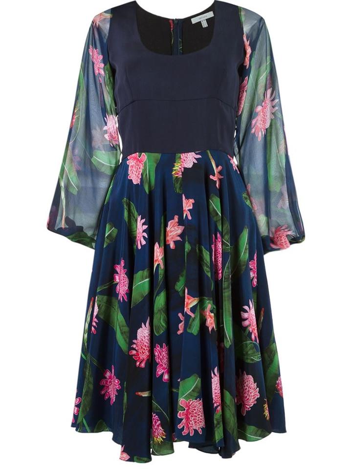 Isolda Midi Floral Pleated Skirt