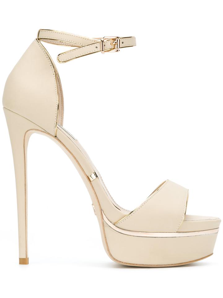Gianni Renzi Ankle Strap Platform Sandals - Nude & Neutrals