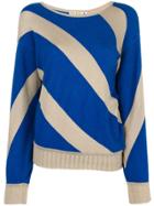 Krizia Vintage Striped Jumper - Nude & Neutrals