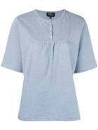 A.p.c. - Bib Short Sleeve T-shirt - Women - Cotton - Xl, Blue, Cotton