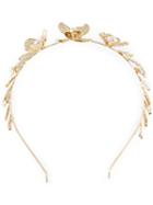 Rosantica Floral Detail Headband, Women's, Grey, 24kt Gold Plated Metal/plastic