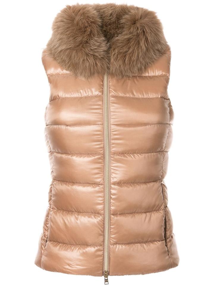 Herno Detachable Trimmed Collar Gilet - Brown