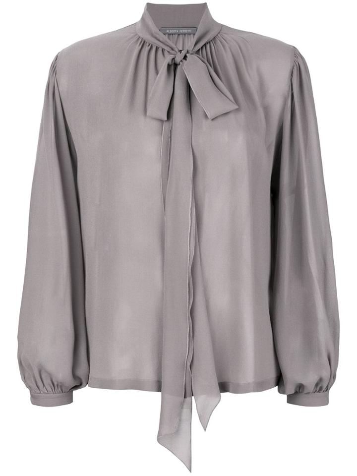 Alberta Ferretti Neck Bow Blouse - Grey
