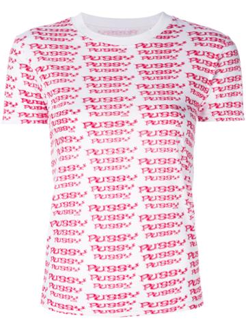 Mademe Pussy Printed Style T-shirt - Red