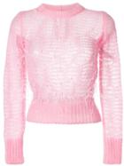 Nº21 Open Knit Feather Sweater - Pink