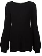 Derek Lam Bishop Sleeve Jumper, Women's, Size: Large, Black, Cashmere