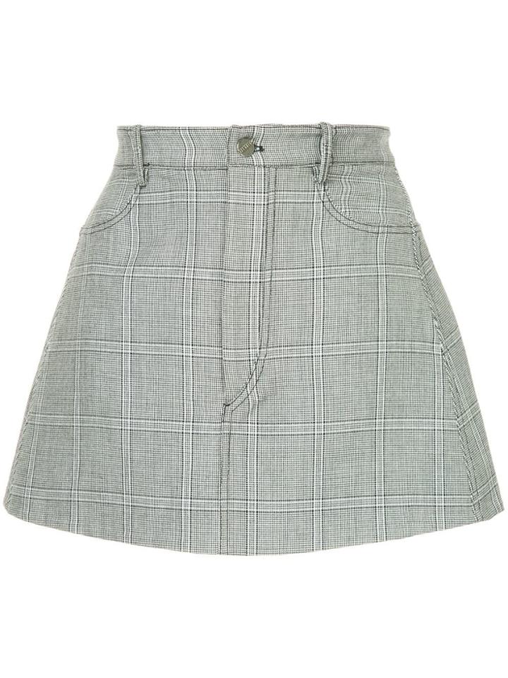 Dion Lee Checked Mini Skirt - Black