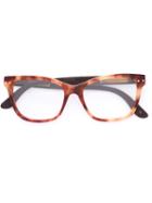 Bottega Veneta Square Frame Glasses, Brown, Acetate/rubber