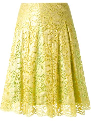 Dress Camp Pleated Floral Lace Skirt