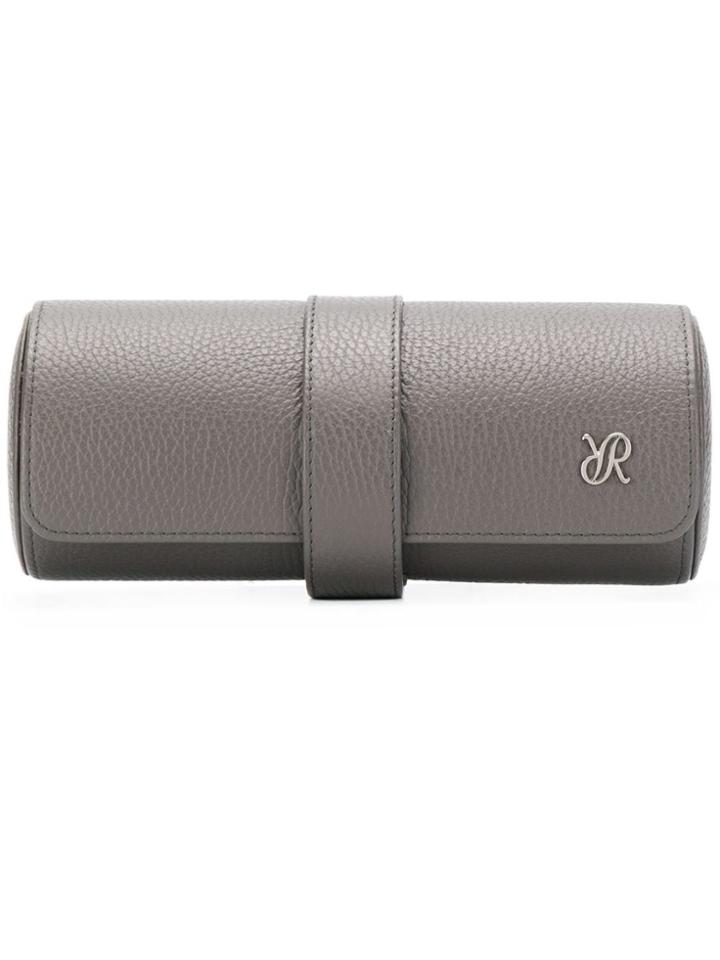 Rapport Three Watch Roll In Grey Leather.