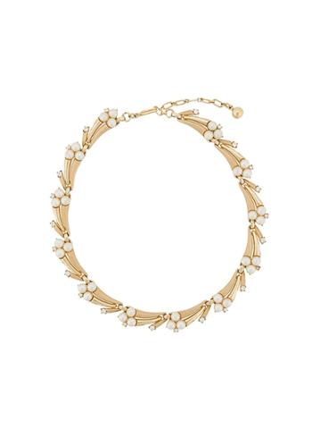 Susan Caplan Vintage 1960's Trifari Vintage Faux Pearl Necklace - Gold