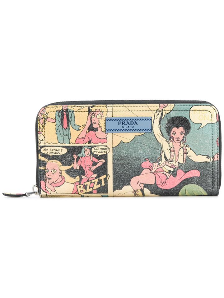 Prada Cartoon Printed Purse - Multicolour