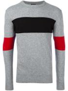 Diesel Colour Block Ribbed Trim Sweatshirt, Men's, Size: Xxl, Grey, Nylon/rayon/wool/silk