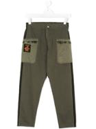 Diesel Kids Zip Detail Trousers - Green
