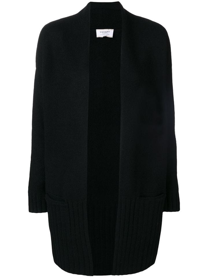 Snobby Sheep Draped Oversized Cardigan - Black