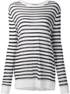 T By Alexander Wang Striped Longsleeved T-shirt, Women's, Size: Small, Blue, Linen/flax/rayon