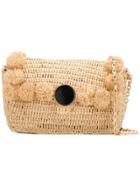 Vanessa Bruno Woven Pom-pom Shoulder Bag - Neutrals