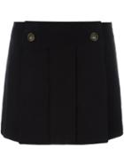 Versus Pleated Mini Skirt, Women's, Size: 38, Black, Cotton/polyester/spandex/elastane/viscose