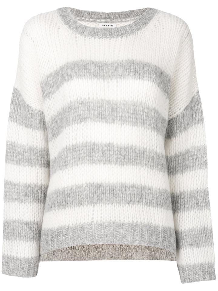 P.a.r.o.s.h. Striped Knit Jumper - White