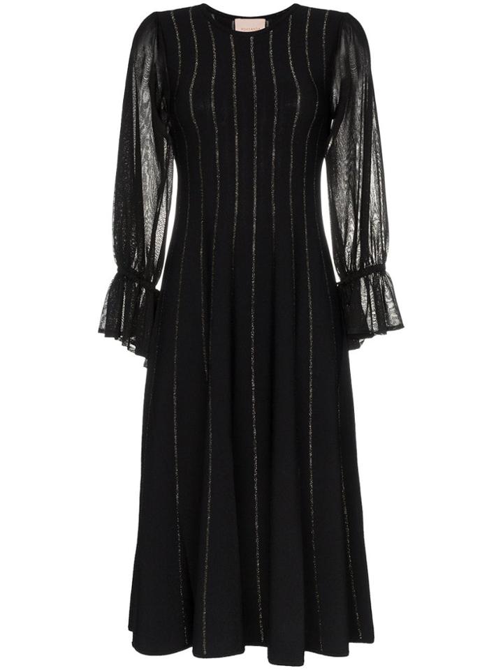 Roksanda Tovi Chiffon Midi Dress - Black