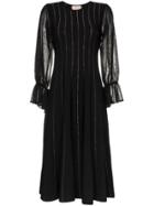 Roksanda Tovi Chiffon Midi Dress - Black