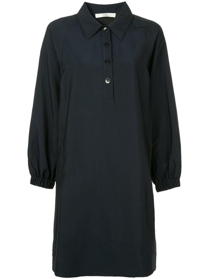 Tibi Plainweave Polo Dress - Blue