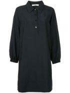 Tibi Plainweave Polo Dress - Blue