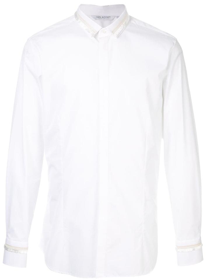 Neil Barrett Button Down Shirt With Detail - White