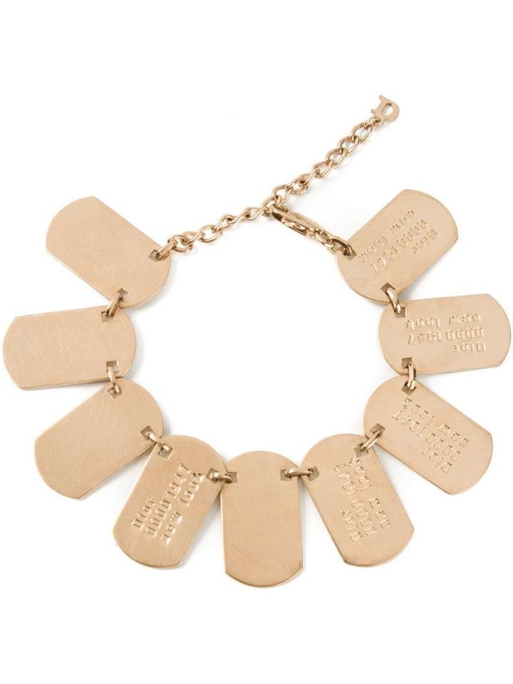 Christian Dior Pre-owned Dog Tag Bracelet - Metallic